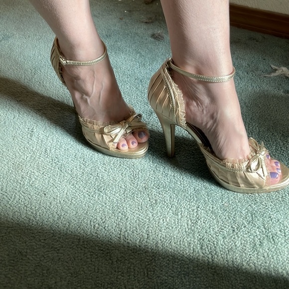 Delicious Champaign Heeled Sandals - Picture 2 of 8